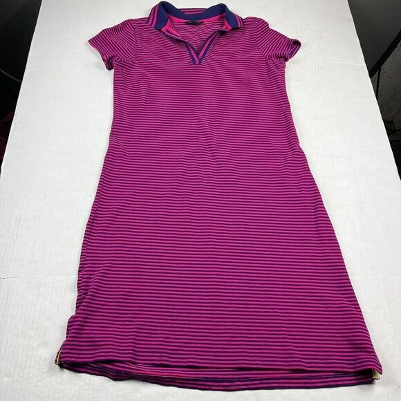 Lands End Womens Polo Shirt Dress Striped Sporty Short Sleeve Preppy Size SMALL - Picture 1 of 9